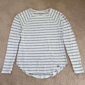 Hollister Black and White Striped Long Sleeve Tee, Shirt Size S